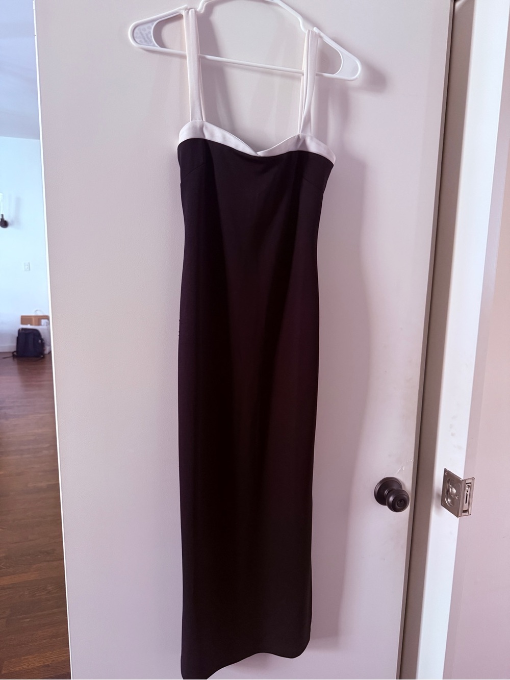Hello Molly Black Maxi Dress with White Trim